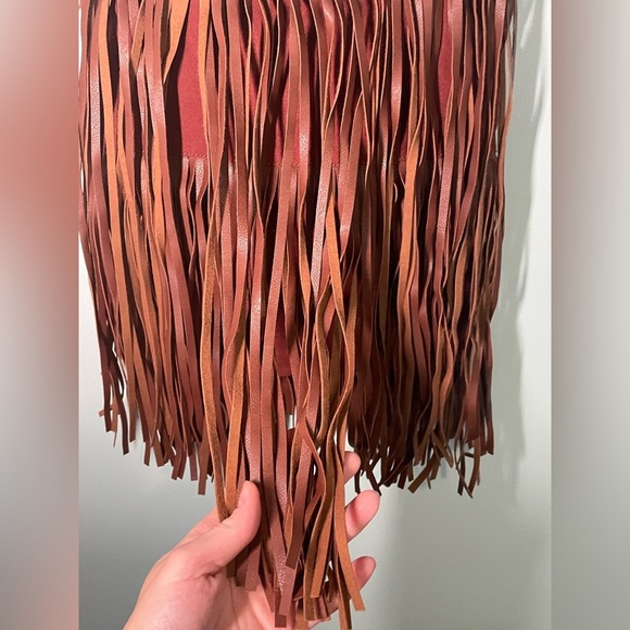 Faux Leather Fringe Tote Bag Shoulder Bag Western Style Purse HALLOWEEN COSTUME - Picture 2 of 10